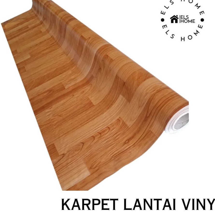 KI3 Karpet lantai vinyl gulungan motif kayu 7mm ukuran 5cm  2 METER
