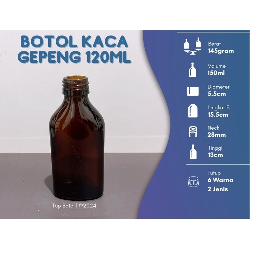 Botol kaca coklat 120ml