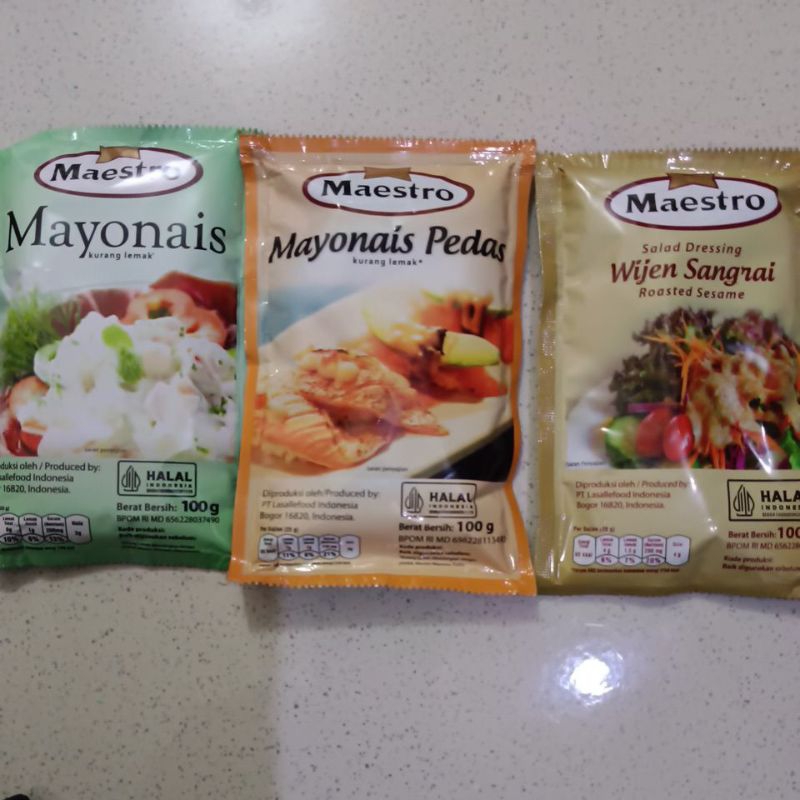 

mayonais maestro @100g/mayonais pedas @100g/mayonais wijen sangrai @100g