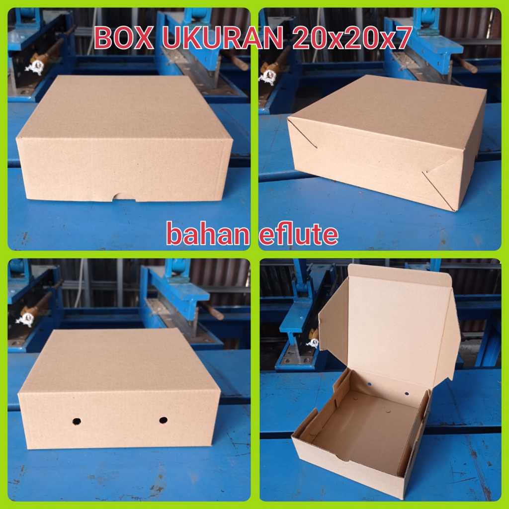 

Dus Kotak Nasi Uk 20x20x7 EFLUTE POLOS / Dus Box Kotak Hampers 20x20x7 / Dus Coklat Eflute 20x20x7