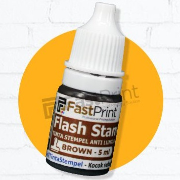 

Tinta Stempel Flash WARNA BROWN / COKLAT 5ml Anti Luntur