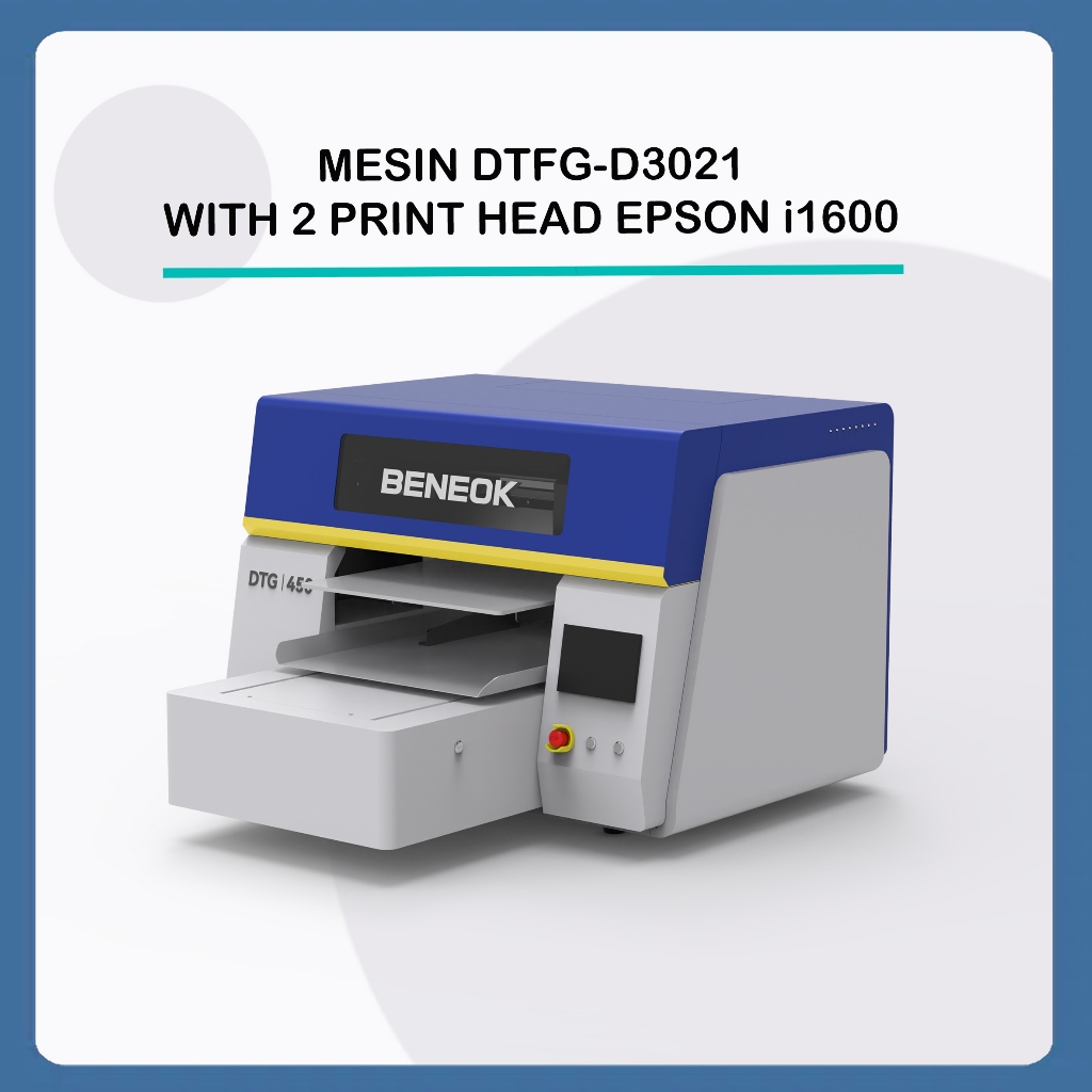 Mesin DTFG-D3021 Printing Sablon DTF DTG 60cm with EPSON i1600 2 Print Head