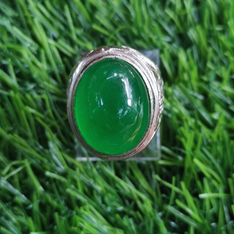 Cincin batu giok Burma tife C jumbo (garansi 100% natural)