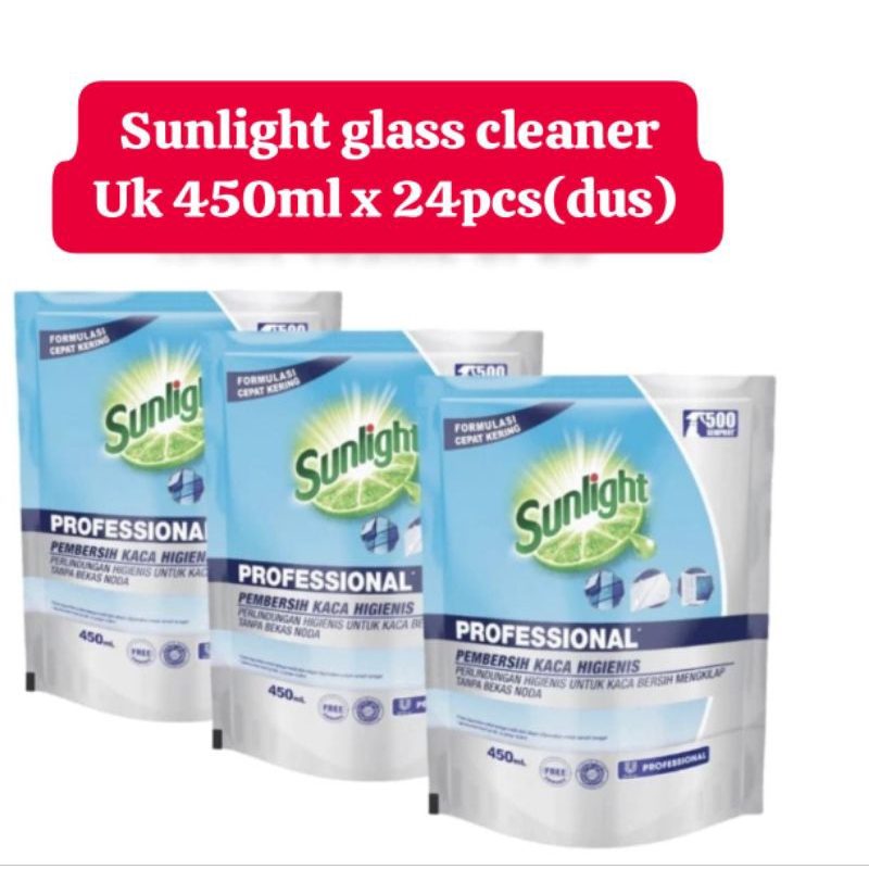 Sunlight Glass Cleaner 450ml Pembersih Kaca - KARTON ISI 24PCS