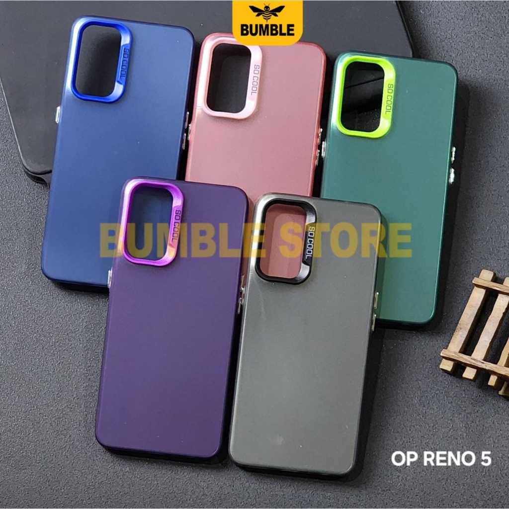 Case Oppo Reno 5 5G Case IMD Color Plate Hologram Case - Bumble