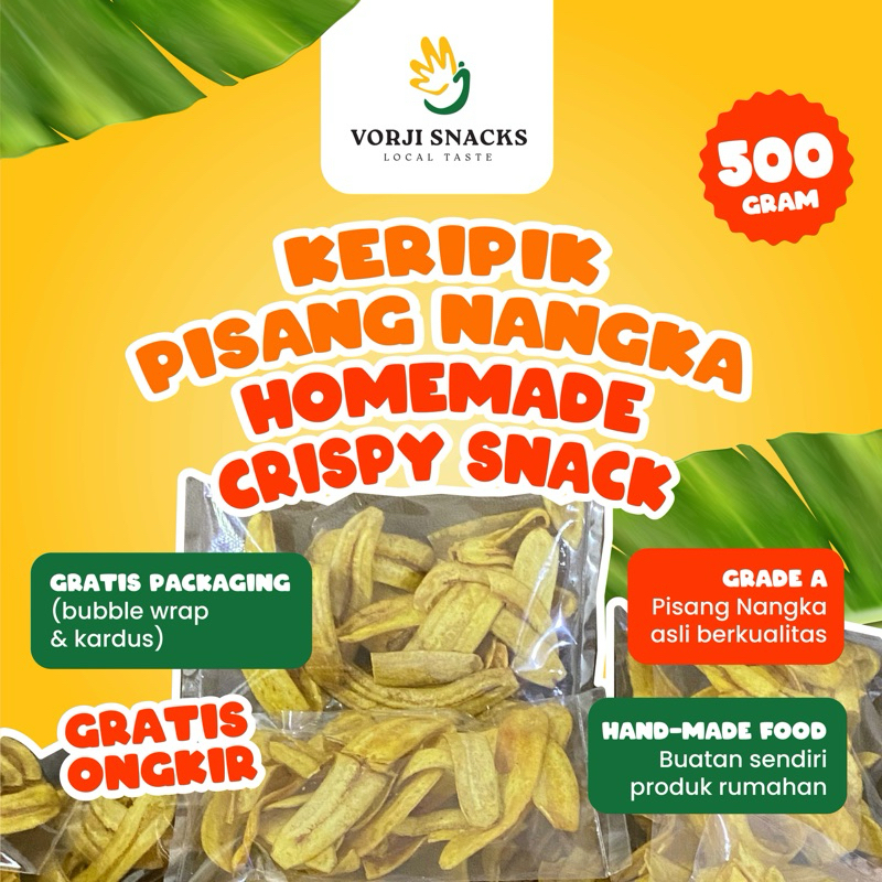 

KERIPIK PISANG NANGKA GRADE A 500gram SNACK JAJANAN CEMILAN