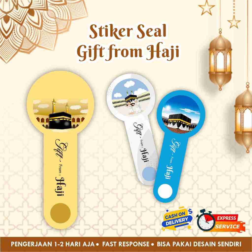 

[64 pcs] Stiker Segel seal Gift from Haji cromo / Segel Minuman Kemasan / Stiker promosi