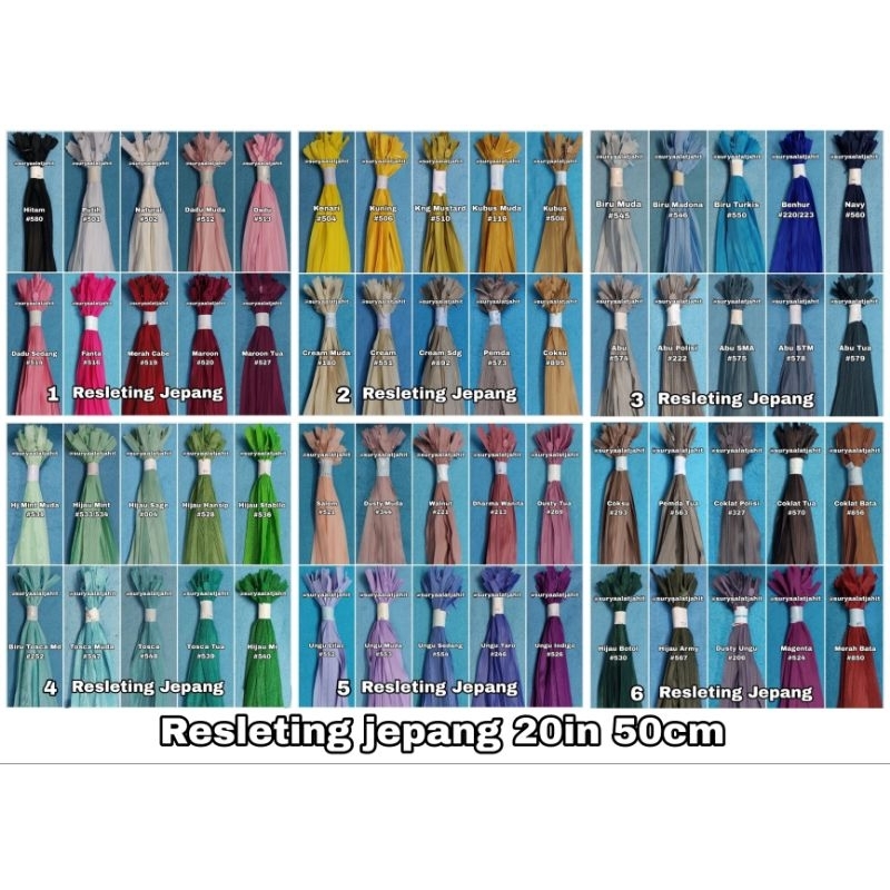 Resleting jepang imp 20in| 50cm =rp.11.000| 1lusin