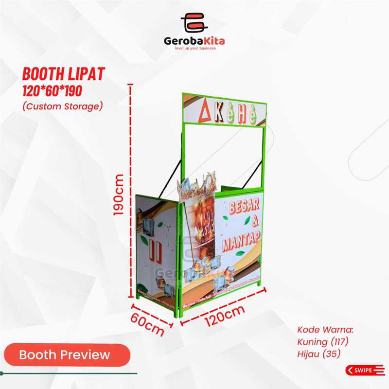 Booth Lipat 120x60x190 Custom Storage