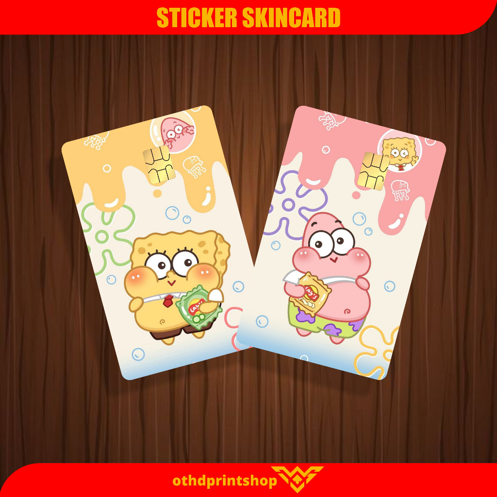 

Stiker Sticker Skin Kartu Atm SKINCARD ATM FLAZZ EMONEY ETOLL KTP PELINDUNG KARTU ANTI AIR SPONGEBOB