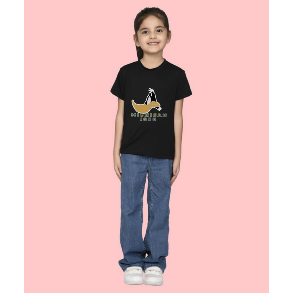 BAJU ANAK KAOS ORIGINAL - baju anak perempuan 1 sampai 14 tahun warna hitam motif DONALD DUCK michig