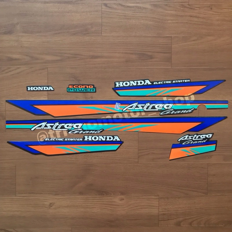 Striping Sticker Lis List Polet astrea Grand Bulus 1993 Warna Biru oren
