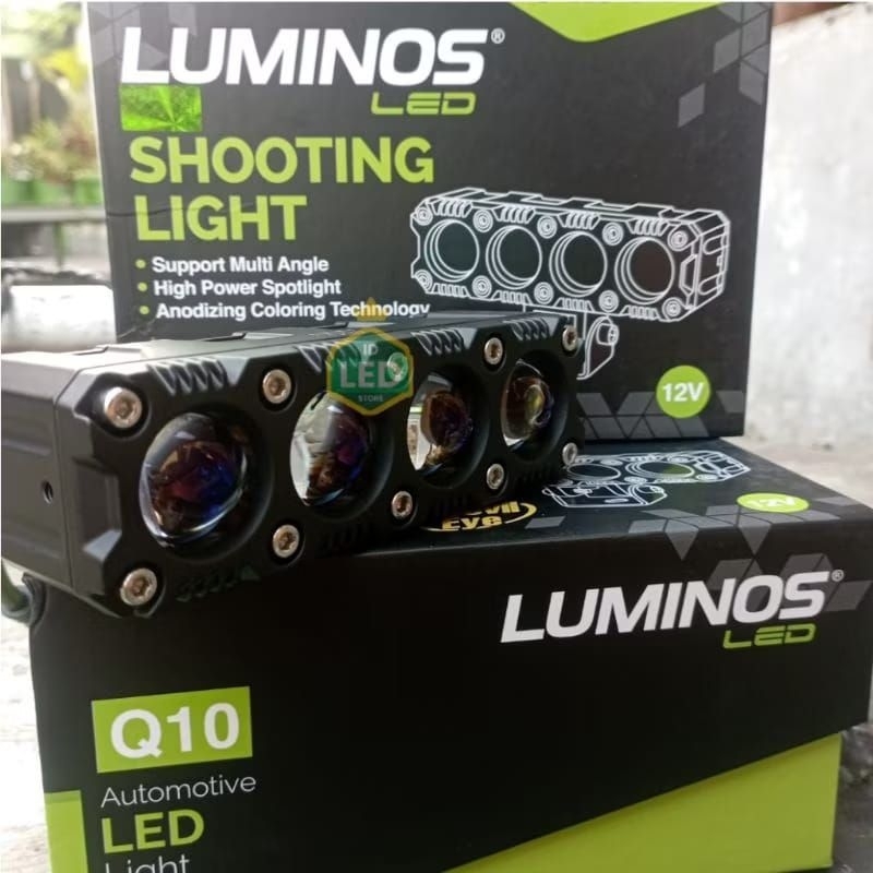Lampu LED Luminos 4 Mata Q10 LED Putih Kuning Devil Ice Blue Luminos Q10 Lampu SQL 4