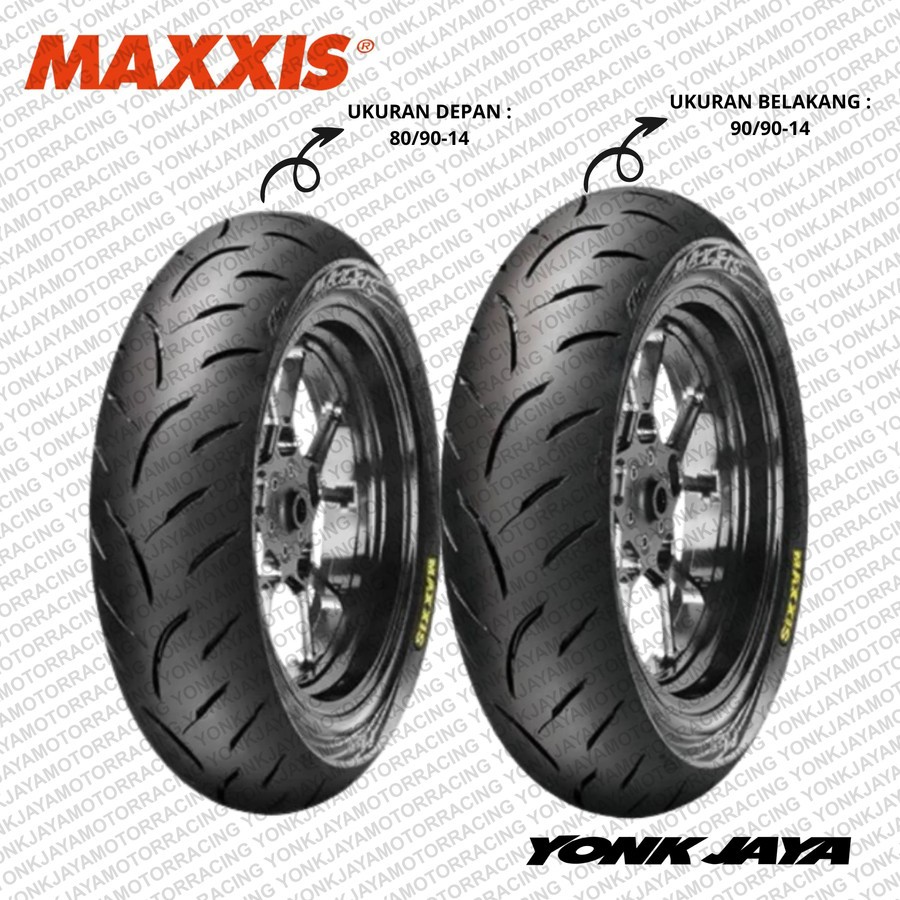 PAKET BAN MAXXIS VICTRA SCOOPY UKURAN STANDAR 80/90-14 & 90/90-14 (SATU SET DEPAN & BELAKANG)