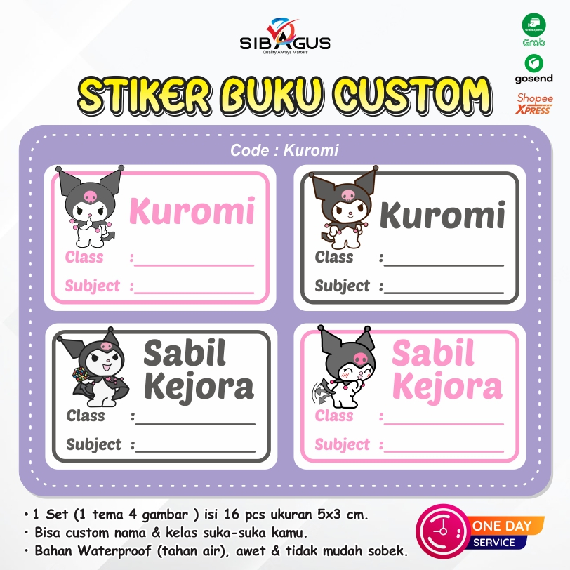 Stiker Nama Buku Custom | Stiker Nama | Stiker Nama Buku | Stiker Label Buku