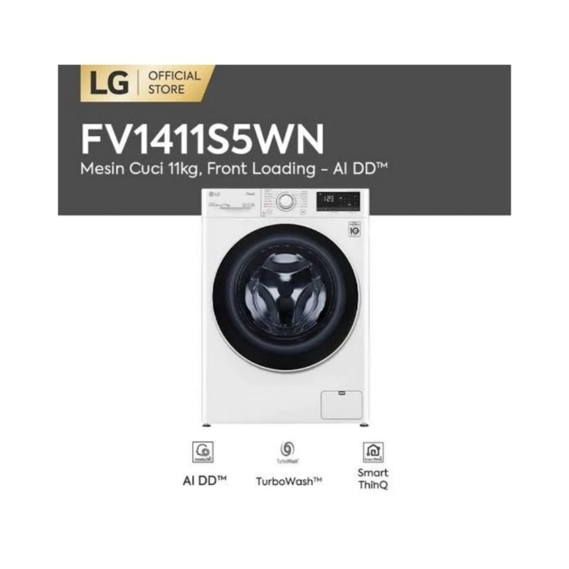 Mesin Cuci LG Front Loading FV1411S5WN kaps;11kg