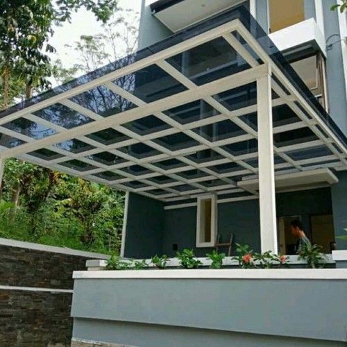 kanopi solarflat atap warna grey (belum termasuk portal)