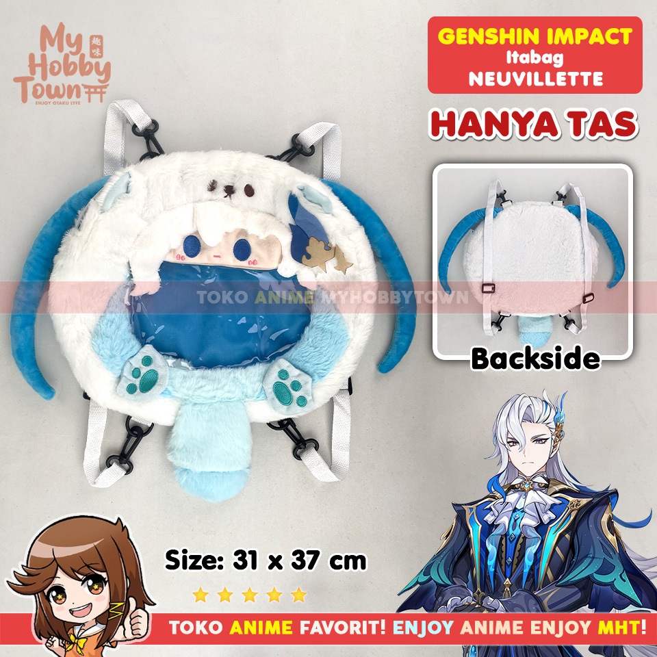 Tas Backpack Ransel Boneka Itabag Ita Bag Karakter Anime Game Genshin Impact : Neuvillette