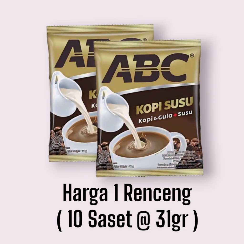 

ABC SUSU - Kopi ABC SUSU Harga 1 Renceng @ 10saset - ABC Kopi Susu 31gram