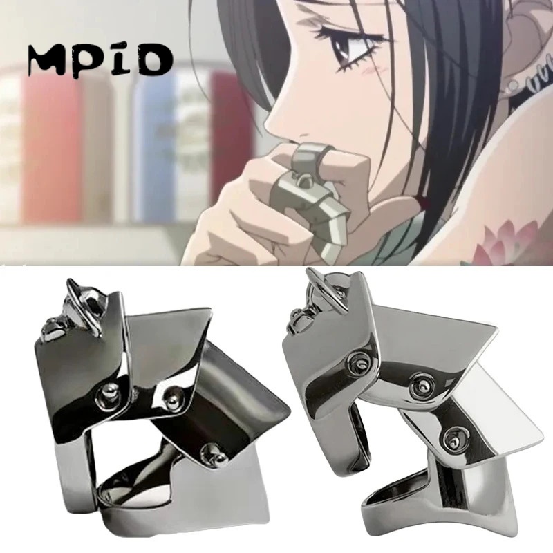 【MPID】NANA Oosaki Nana Rings Cosplay Cool Punk Gothic Rock Scroll Joint Armor Knuckle Metal Finger R