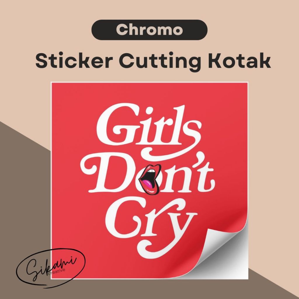 

Stiker Chromo Vinyl kiss cut bulat kotak