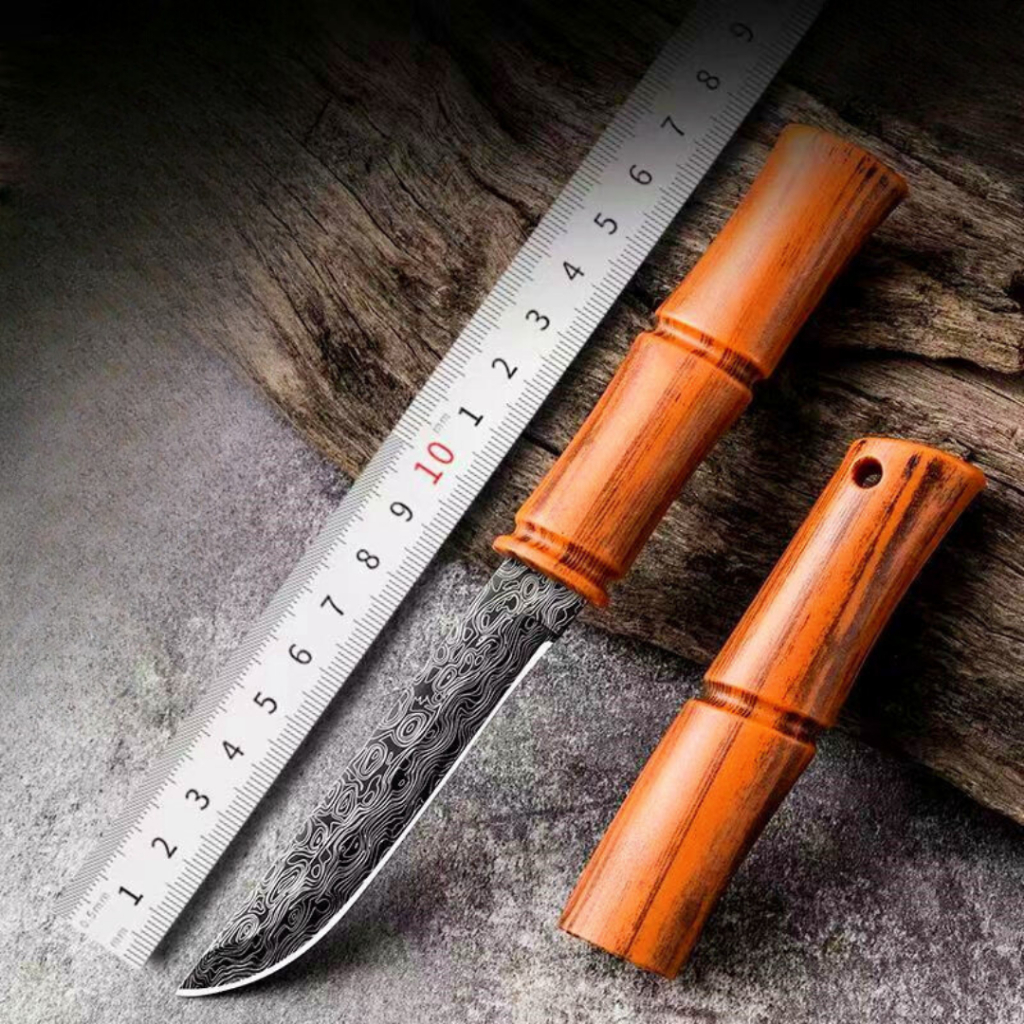 pisau Outdoor Pisau Mini Berkemah Kecil Pisau Lurus Survival Chain Pisau Serbaguna Portabel Pisau Pe