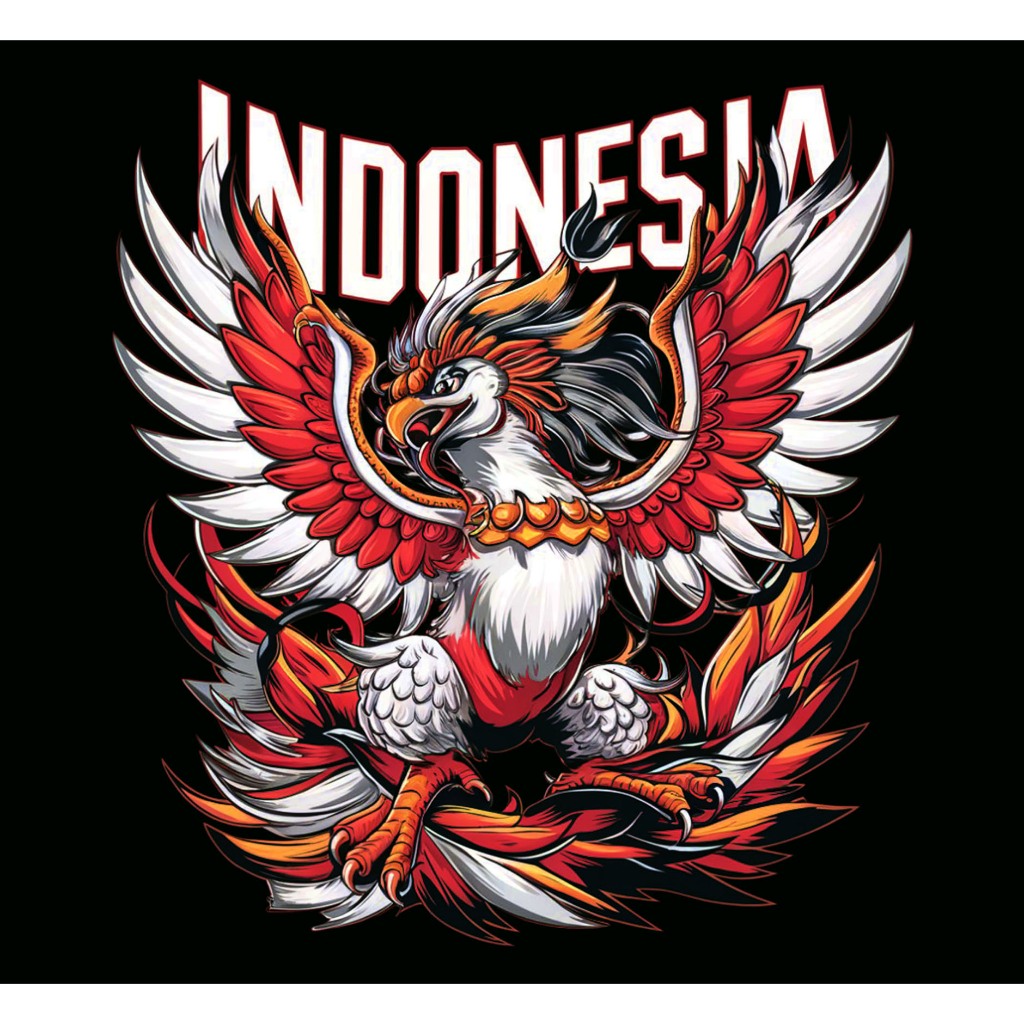 GARUDA INDONESIA Sablon Setrika/Sablon DTF Printing Siap Press Kaos/Sweatshirt/Crewneck/Hoodie/Toteb