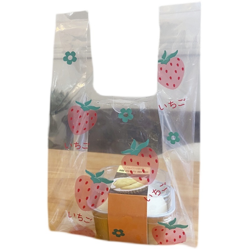 

Paper Bag - Kantong Plastik Strawberry Transparan Gift Bag Sovenir Tas Hadiah Kado Lucu