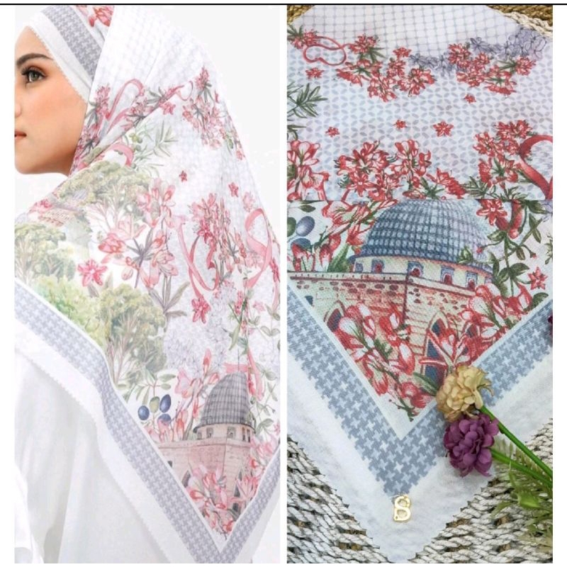 Jumbo Al-aqsa jilbab segiempat voal pin B