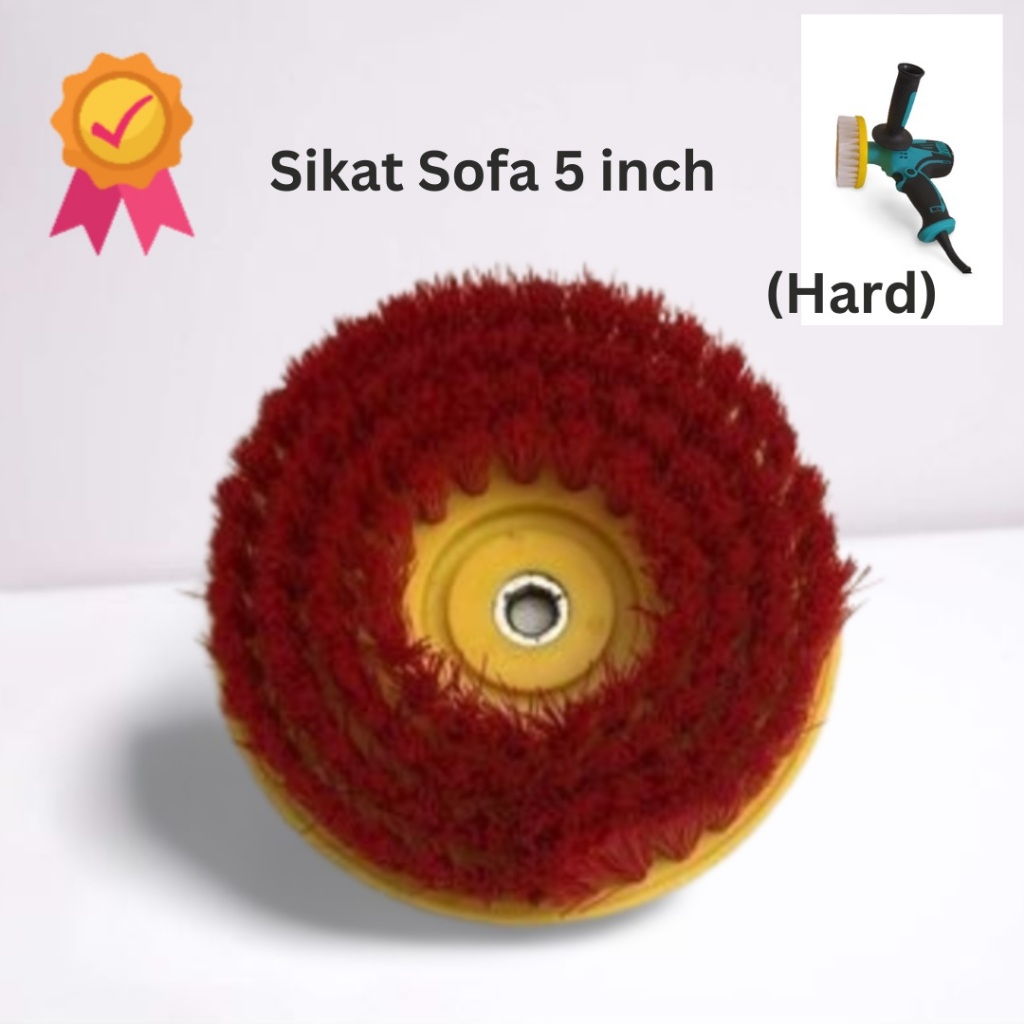 Sikat cuci sofa springbed karpet 5 inch M14 sikat mesin poles tangan