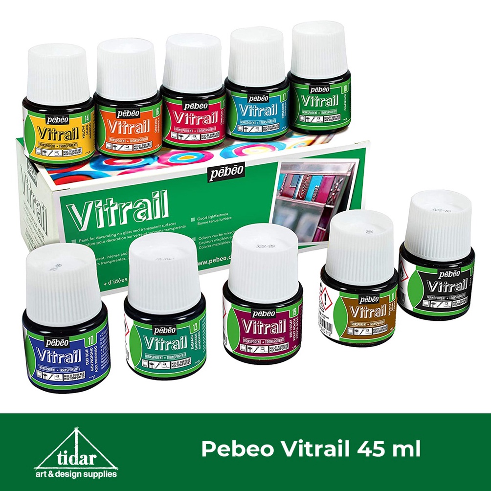 

Pebeo Vitrail Colour Medium 45 ml Glass Painting Color Cat Transparent untuk Kaca n S1H4