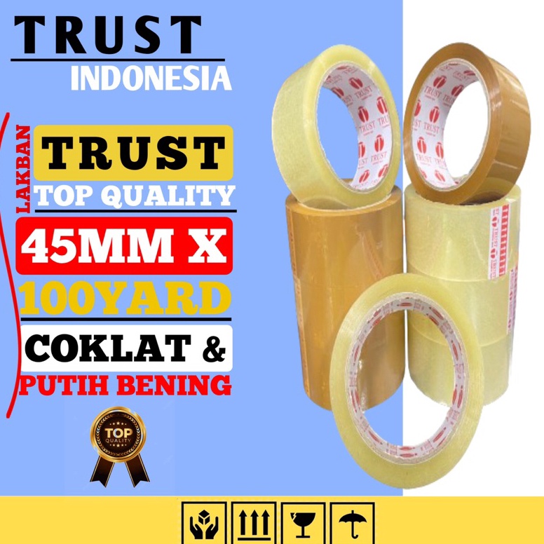 

LAKBAN 1 yard 6 PCS BENING COKLAT 45Mm x 1yard 91 Meter TRUST INDONESIA c J4H8