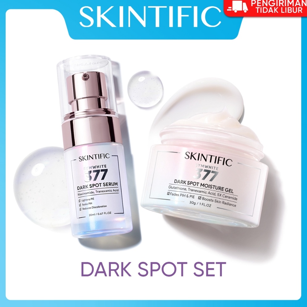 SKINTIFIC 2pcs PaketSkincare Set  Symwhite 377 Dark Spot Moisture Gel  377 Dark Spot Serum  1 Niacin