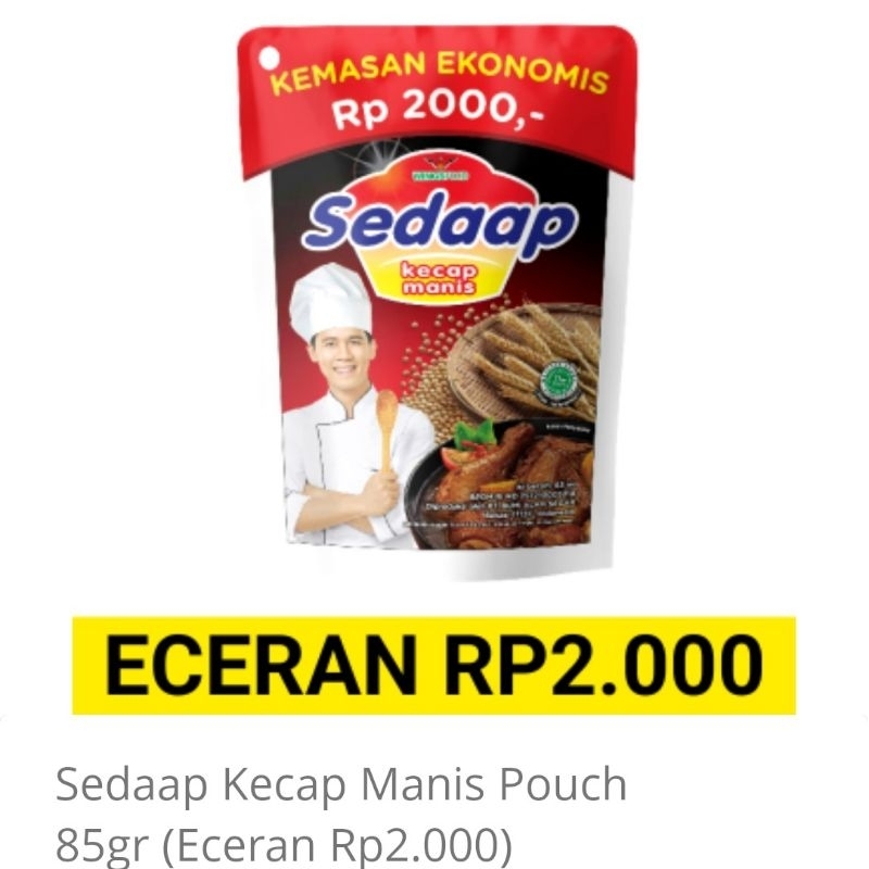 

kecap sedaap manis kemasan ekonomis eceran 2000