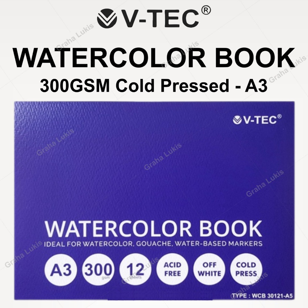 

VTEC WATERCOLOR BOOK A3 3GSM COLDPRESSED e A3C2