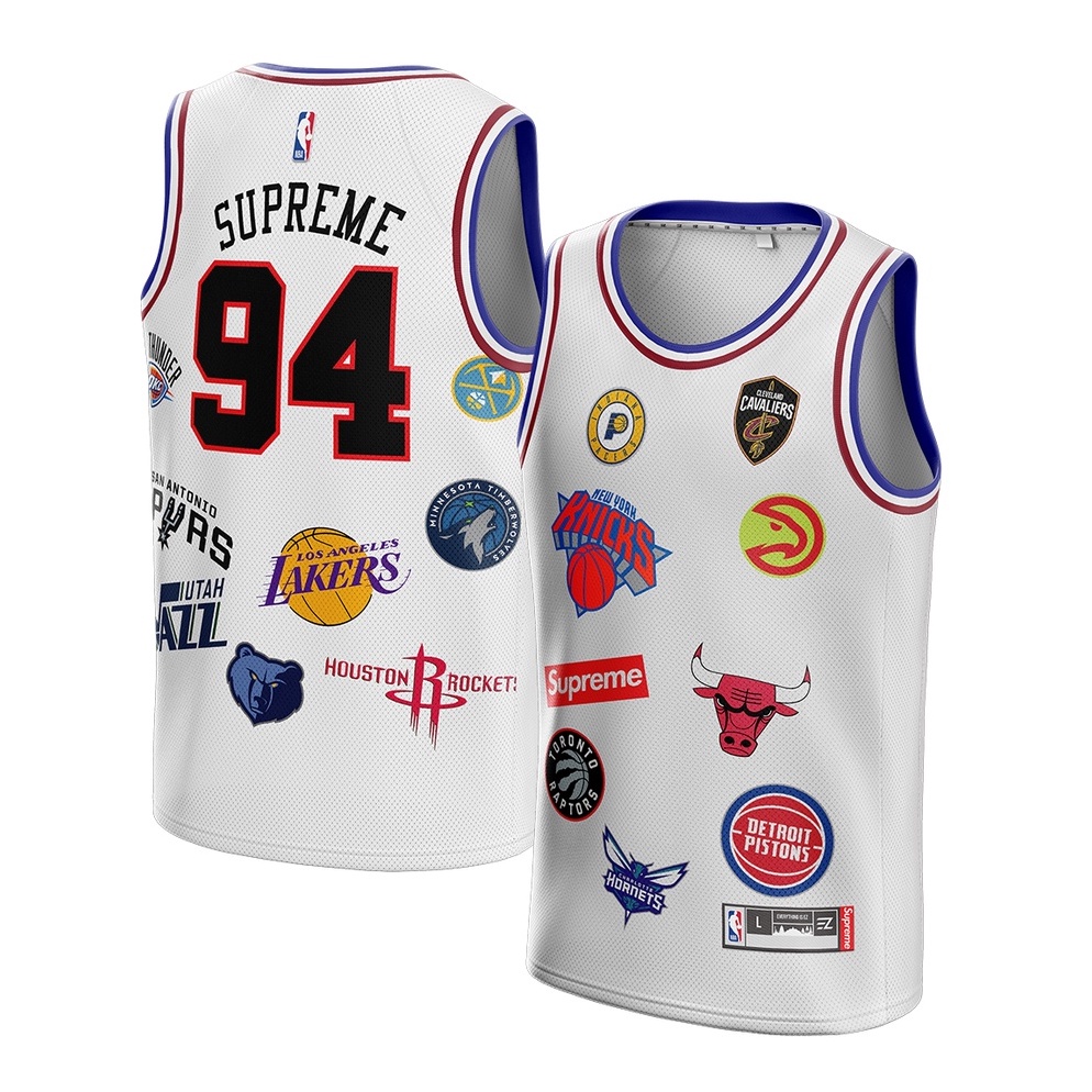 KODE T38V Jersey 94 PUTIH WHITE HYPEBEAST BAPE Swingman Bola Basket NBA Baju Kaos TShirt Tshirt Atas
