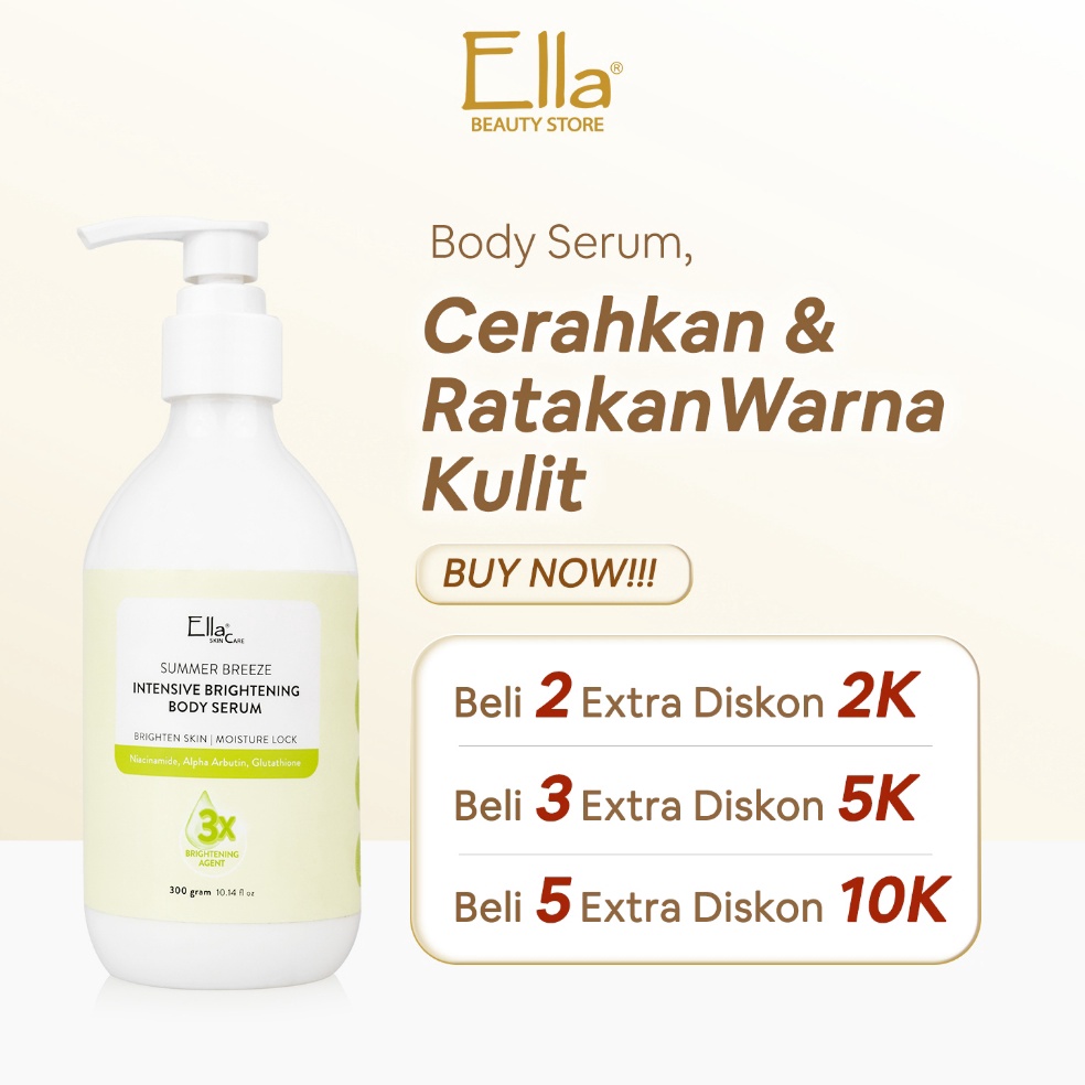 Ella Skincare Summer Breeze Intensive Brightening Body Serum with Niacinamide Glutathione Alpha Arbu