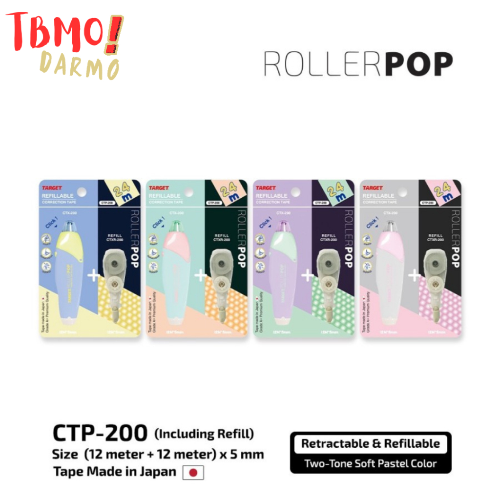 

TBMO CORRECTION TAPE + REFILL ROLLERPOP 12M TARGET CTP-200