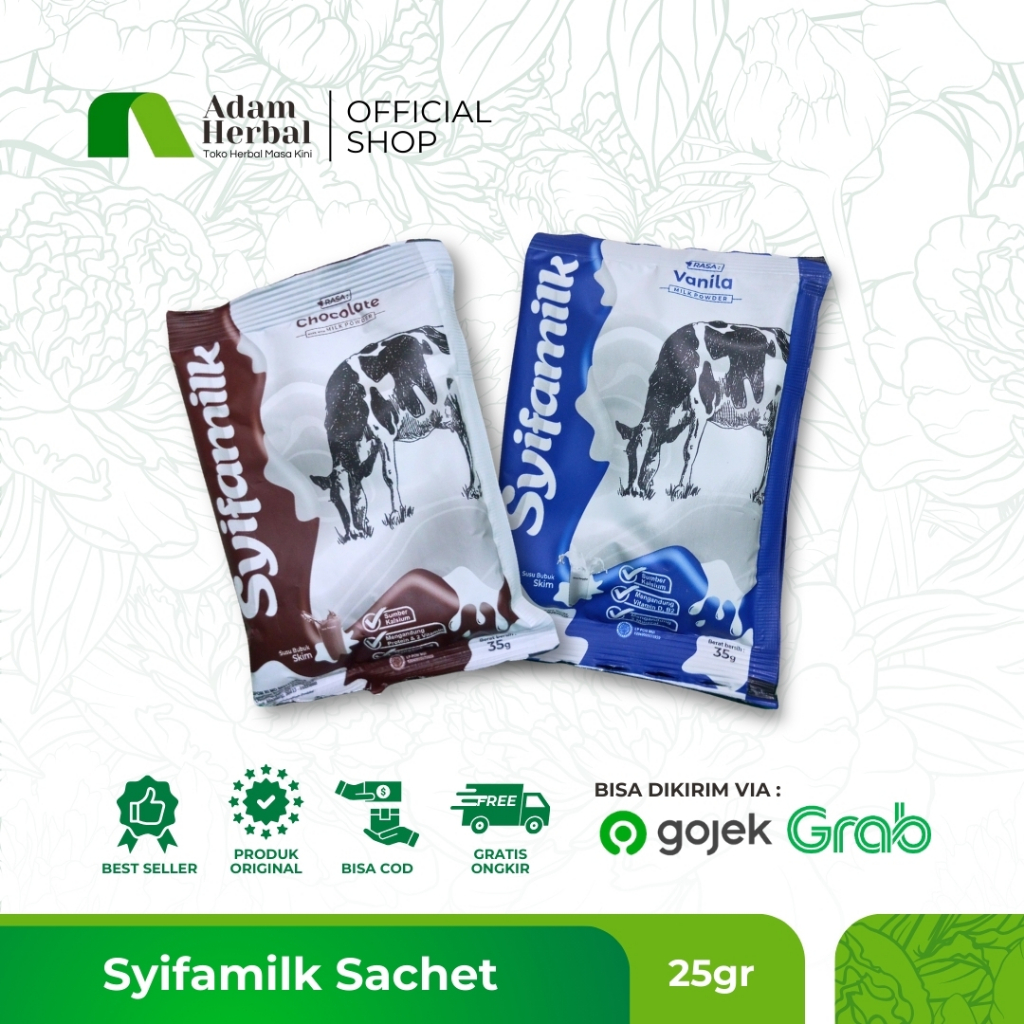 

Susu Syifamilk Sachet 35gr 1 renteng isi 10 Sachet | Rasa Vanilla, Fullcream, & Coklat