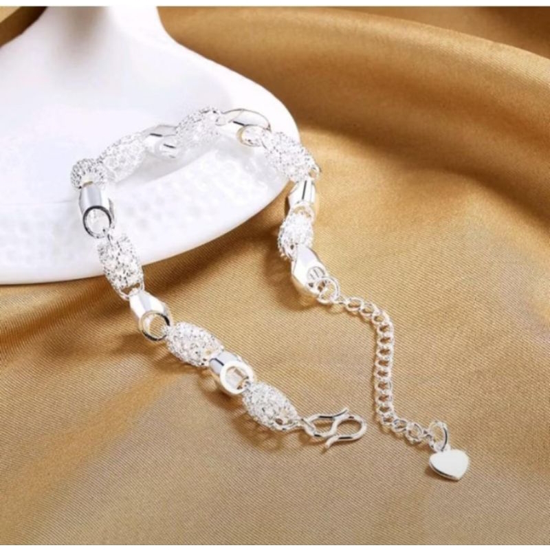 GELANG TITANIUM SILVER 999 ASLI TITANIUM PUTIH MODEL KEONG