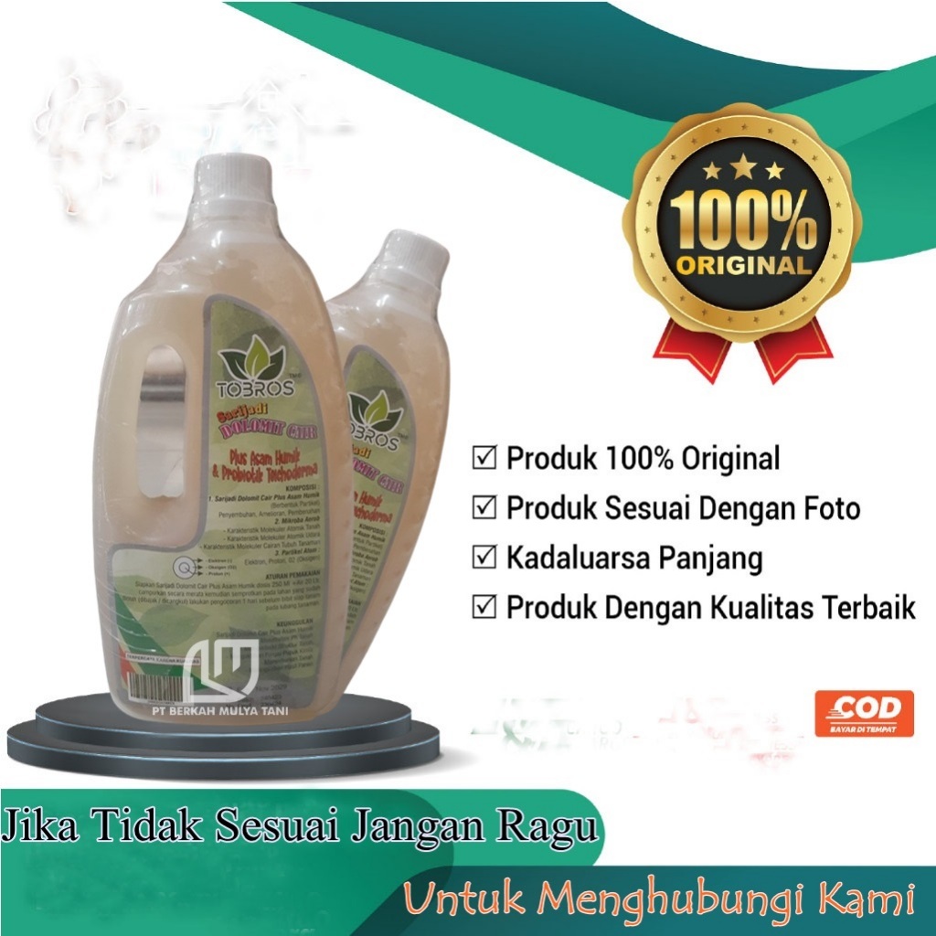 Tobros Dolomit Pertanian Cair 1 Liter Plus Asam Humik & Probiotik Trichoderma