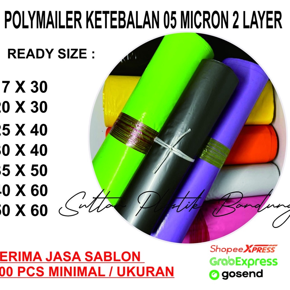 

35x5 isi 1pcs Plastik Polymailer Warna Packing Kemasan Olshop o H4K9