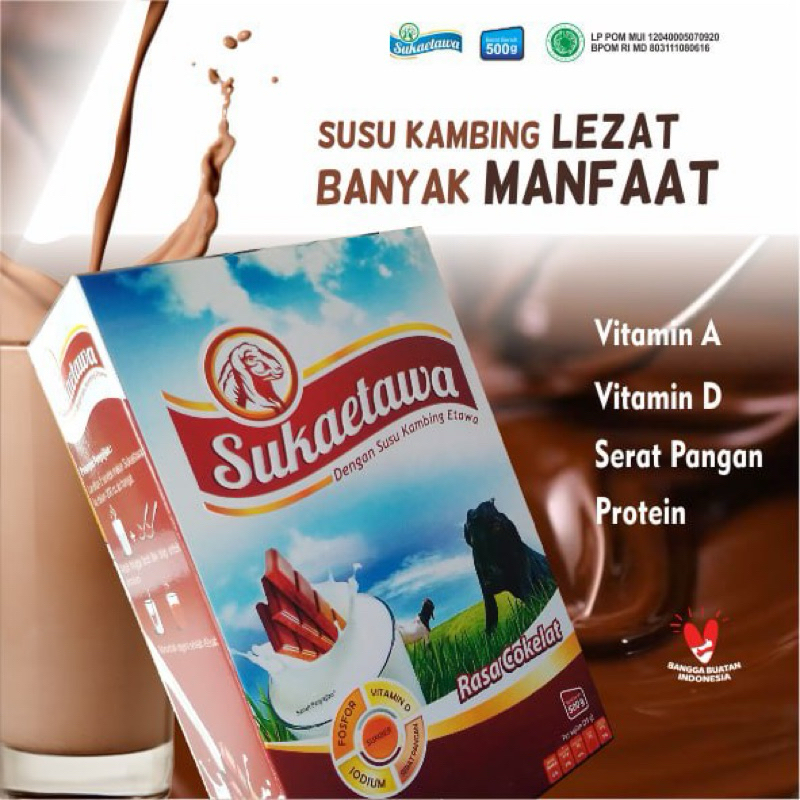 

Sukaetawa 500gr Susu Kambing Varian Rasa Coklat