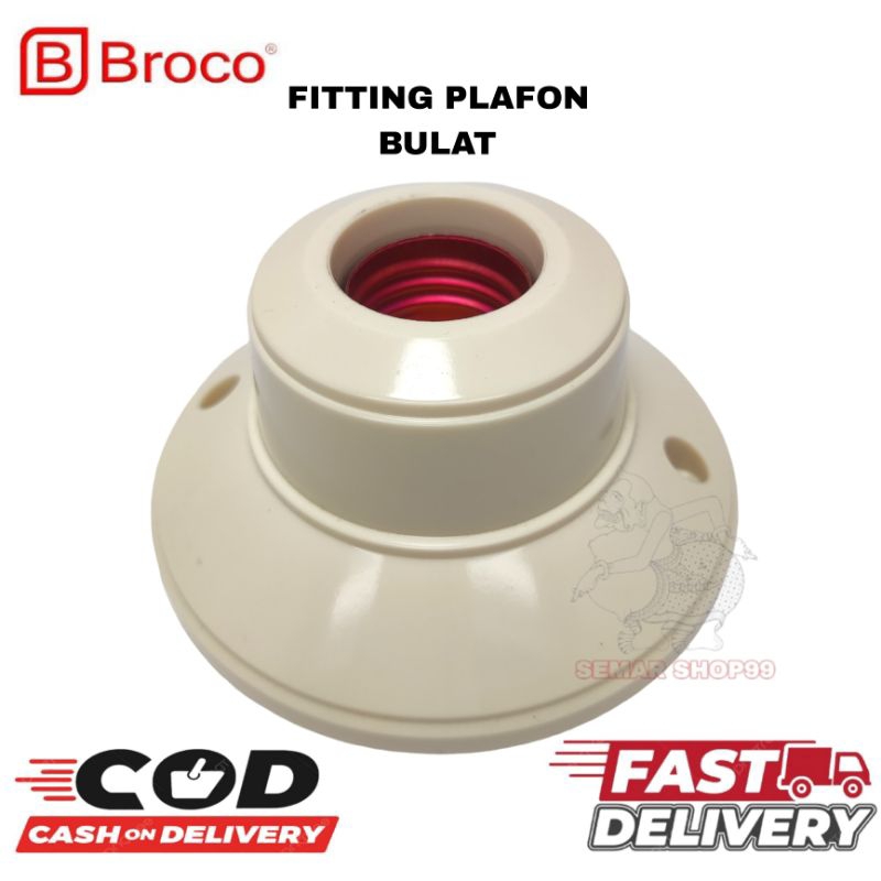 Fitting Lampu Plafon Bulat BROCO Fiting Lampu Plafon Oval E27 Kuningan SNI Piting pitting lampuBROCO