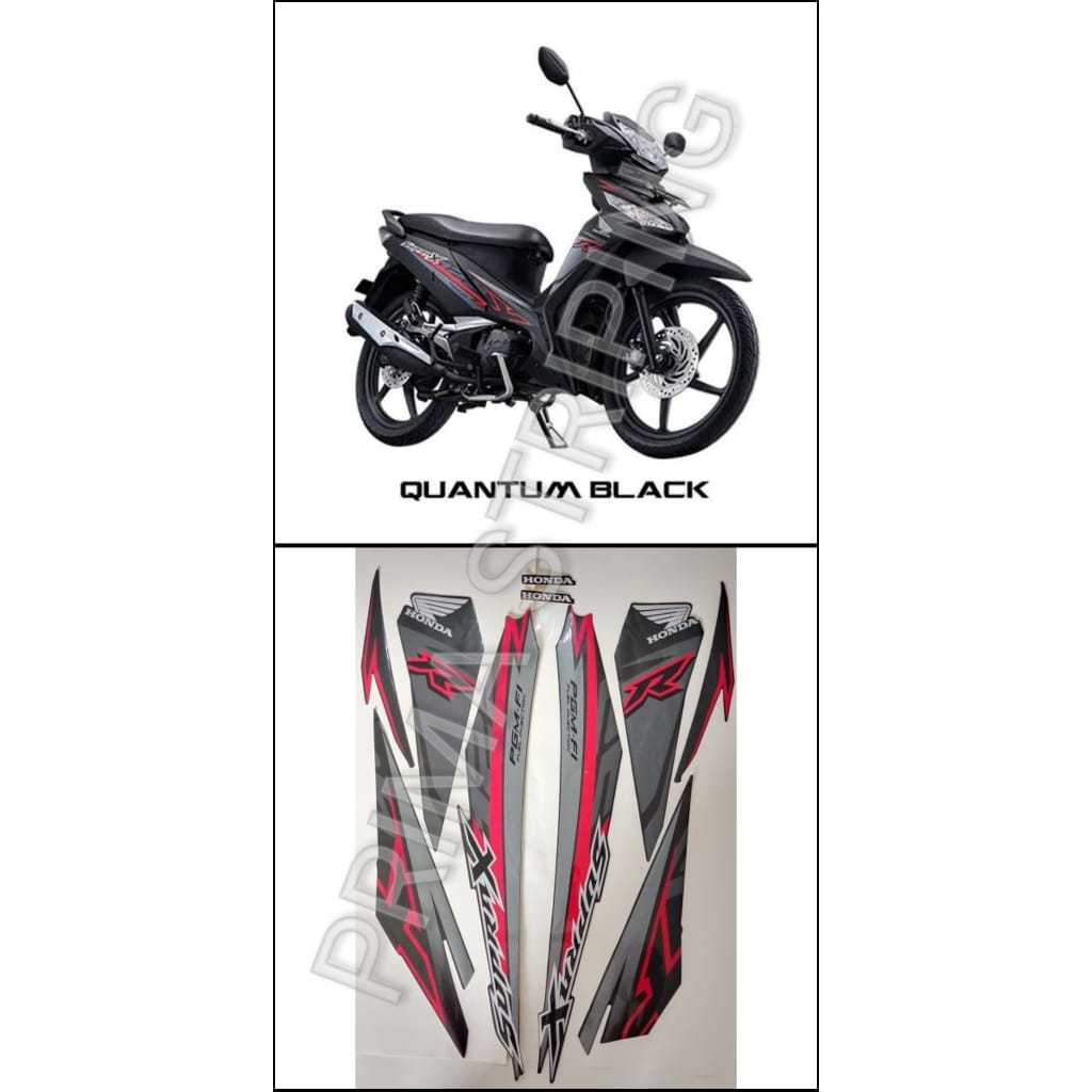 STRIPING STIKER MOTOR SUPRA X 125 FI 2018 HITAM TERMURAH