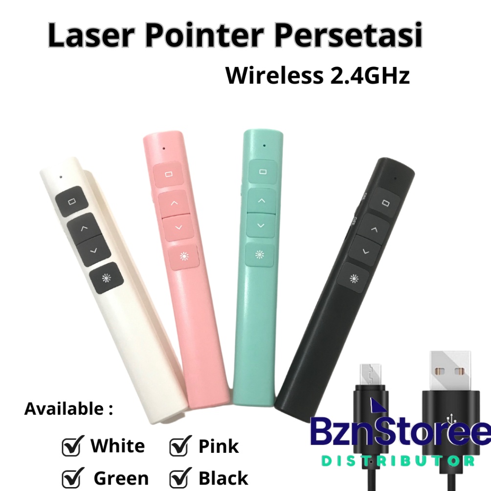 BRAND Laser Pointer Wireless Pointer Presentasi Presenter USB Rechargeable Laser Remote Control 1M  