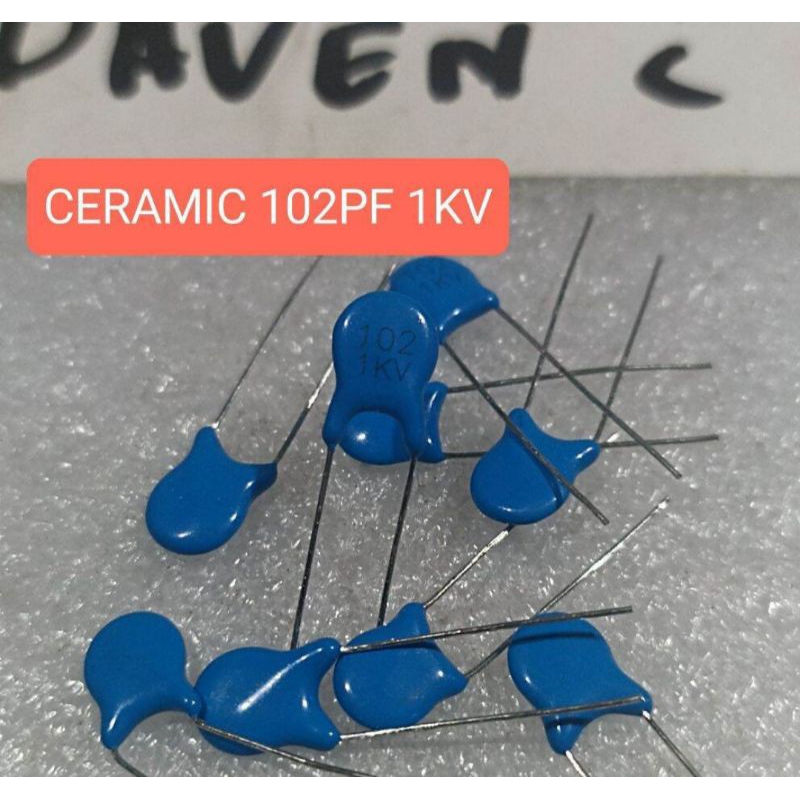 10BUAH KAPASITOR CERAMIC 102PF 1KV 102 PF 1 KV KERAMIK 102 PF BIRU