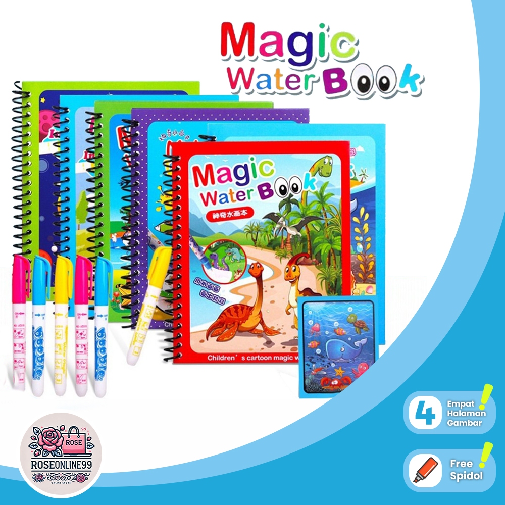 

RO Magic Water Book Buku Gambar Mewarnai Ajaib Pen Water