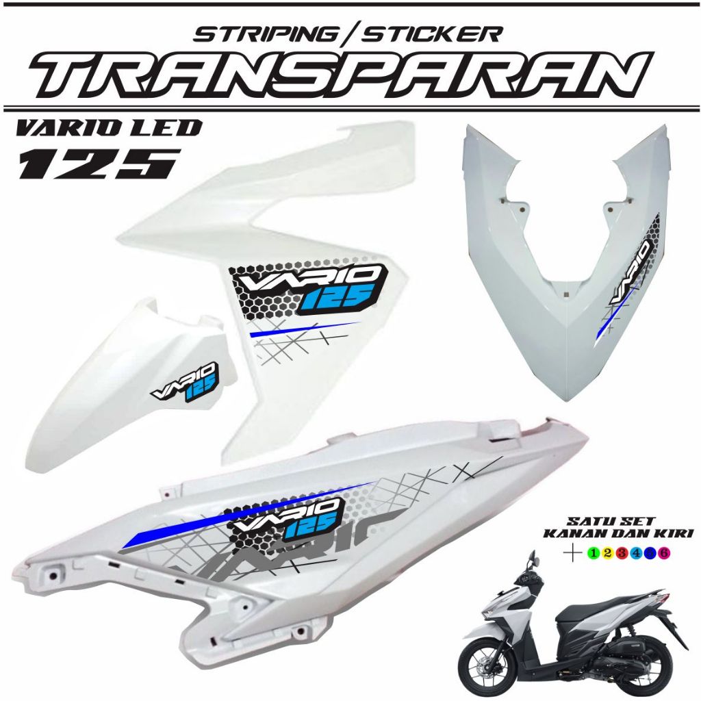 STRIPING STIKER  CLICK MOTOR VARIO LED 125 FI TRANSFARAN STIKER TRANSPARAN MOTOR VARIO FI 125 LED
