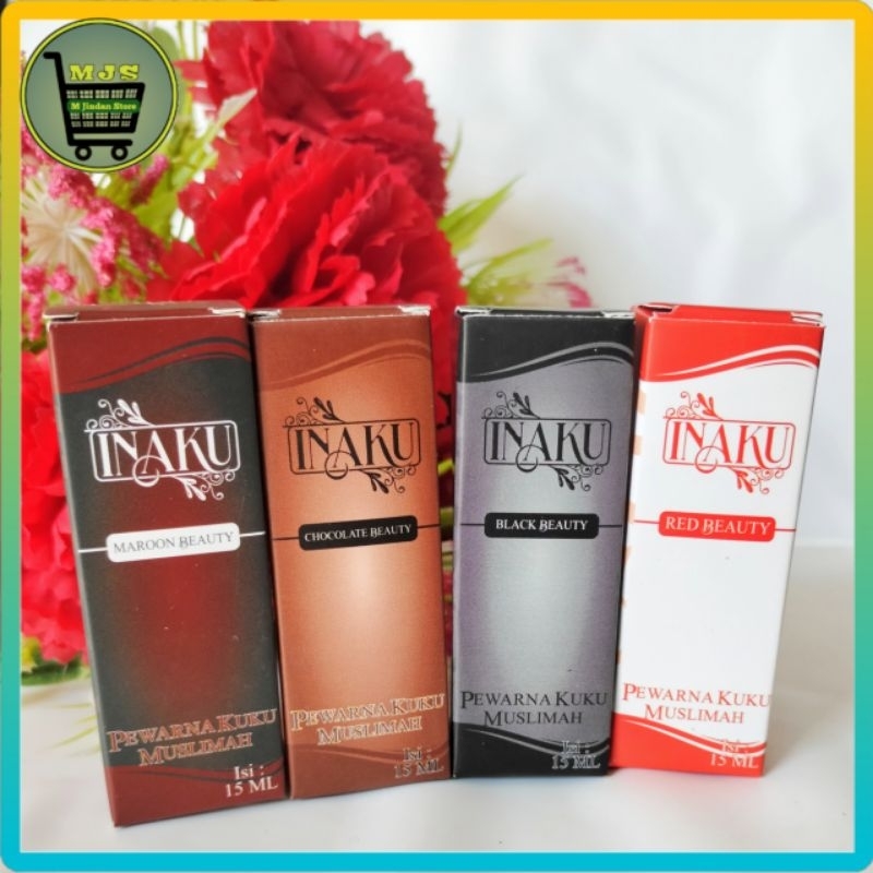 Inai Kuku INAKU ORIGINAL Henna Kuku Muslimah Awet sampai 3 bulan WARNA MERAH MARUN HITAM COKELAT